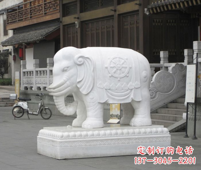 安阳招财动物汉白玉大象石雕