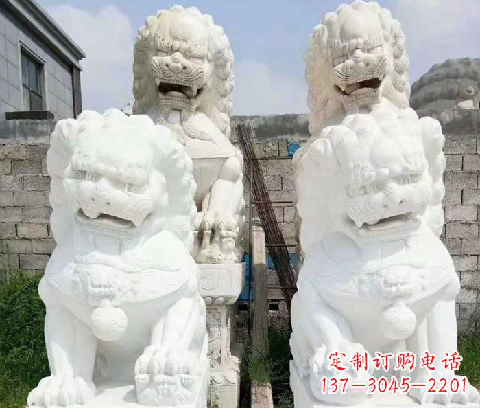 安阳招财动物汉白玉狮子石雕