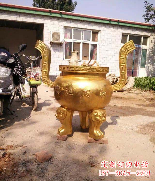 安阳招财进宝香炉寺庙铜雕