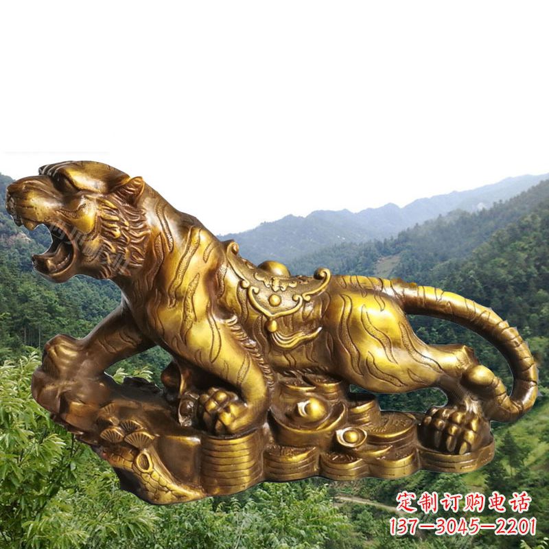安阳招财老虎漆金12生肖动物雕塑