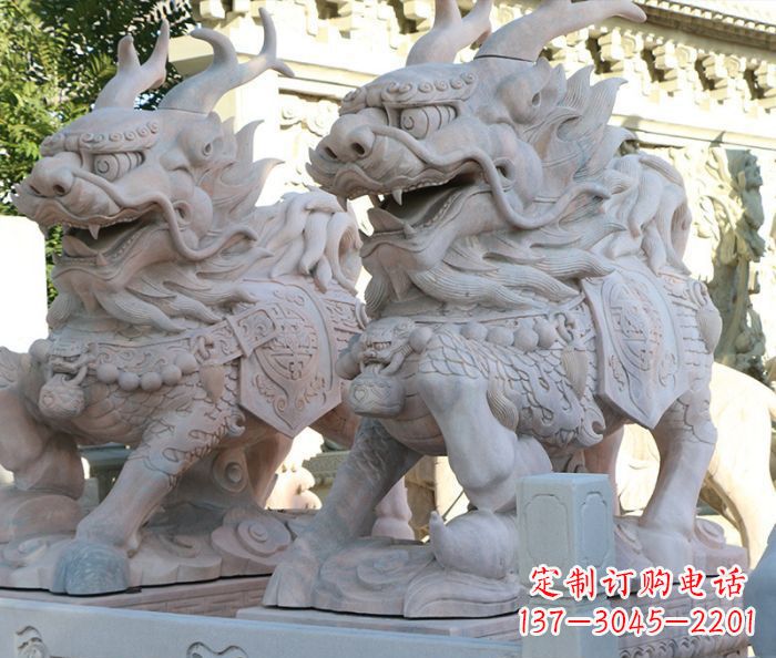 安阳招财瑞兽麒麟石雕 (2)
