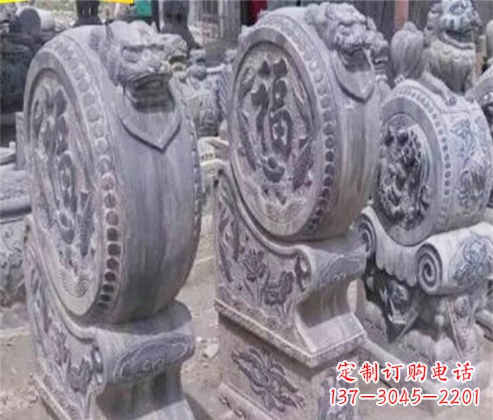 安阳招财石门墩仿古抱鼓石