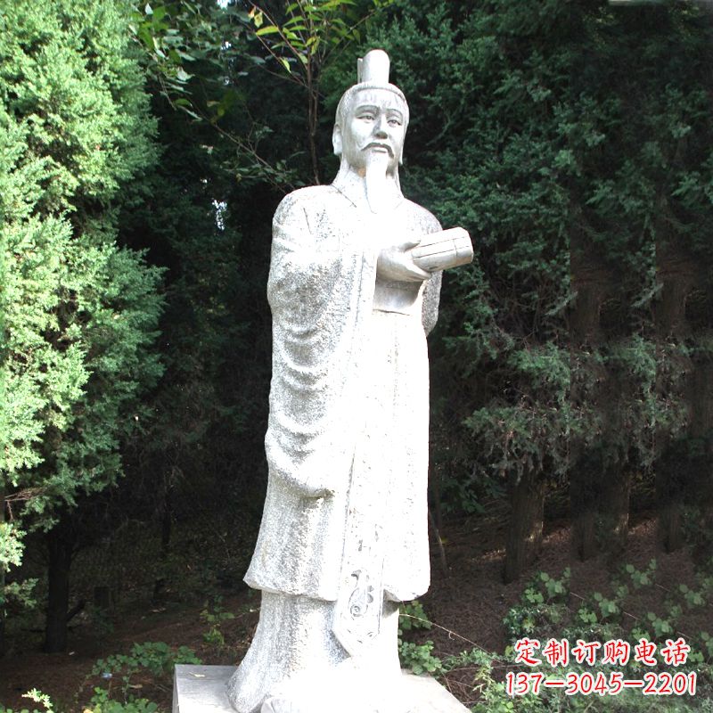 安阳中国古代著名帝王汉文帝刘恒汉白玉石雕塑像