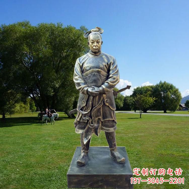 安阳中国汉初三杰之韩信仿铜雕像