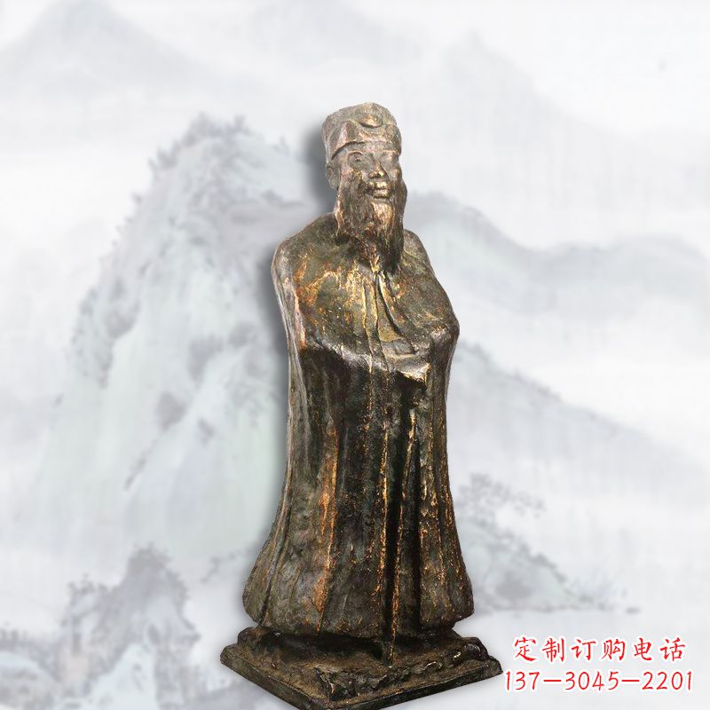 安阳中国近代著名画家张大千铸铜雕塑