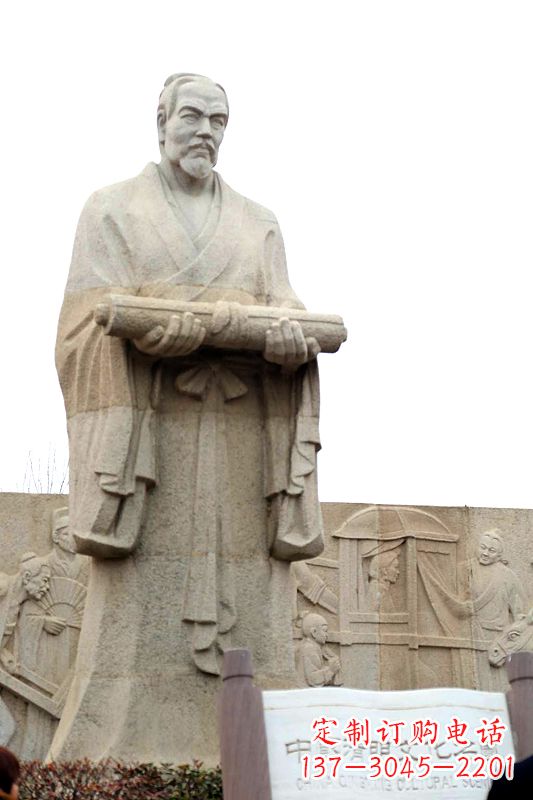 安阳中国历史名人北宋绘画大师清明上河图画家张择端汉白玉石雕像