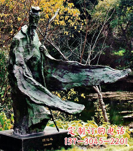 安阳中国历史名人东晋杰出画家诗人顾恺之铜雕像