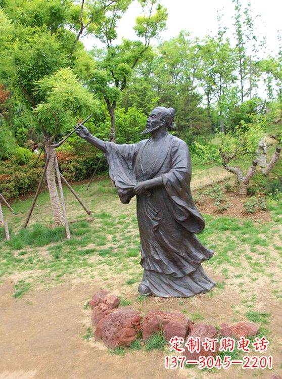 安阳中国历史名人唐代著名绘画大师吴道子铜雕塑