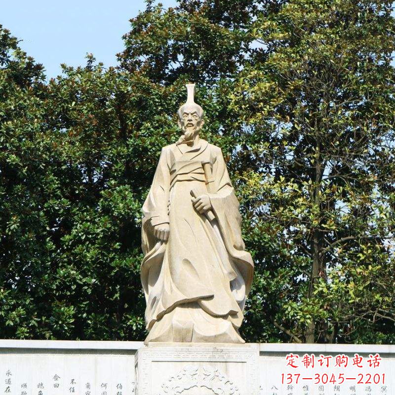 安阳中国名人战国时期楚国诗人屈原砂岩石雕像