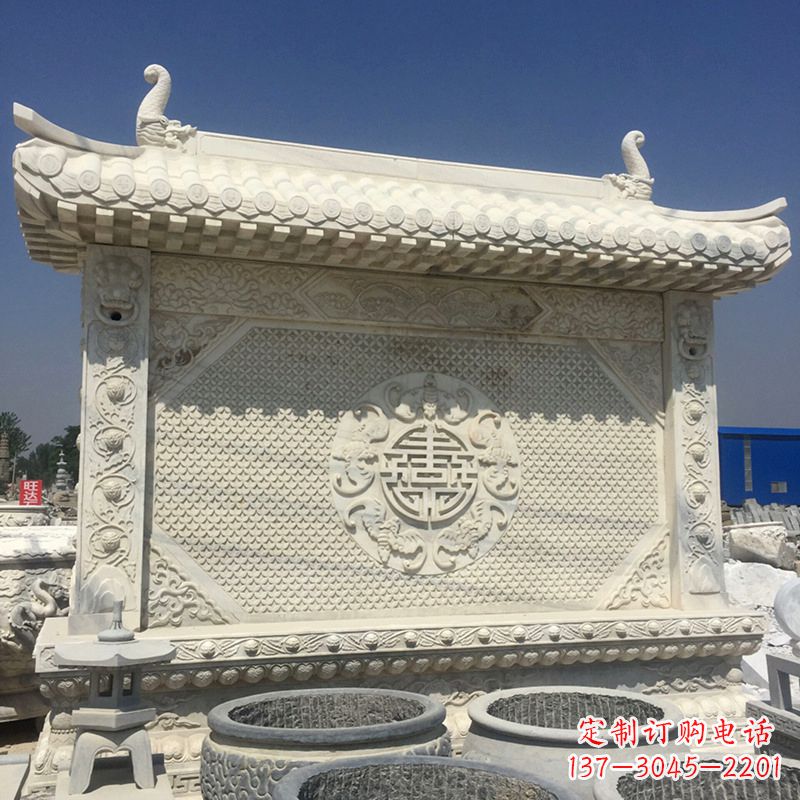 安阳中式庭院影壁石雕-中国古建大门萧墙