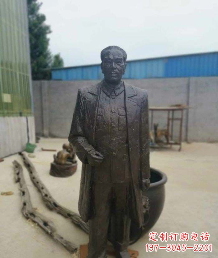 安阳周恩来铜雕 (2)