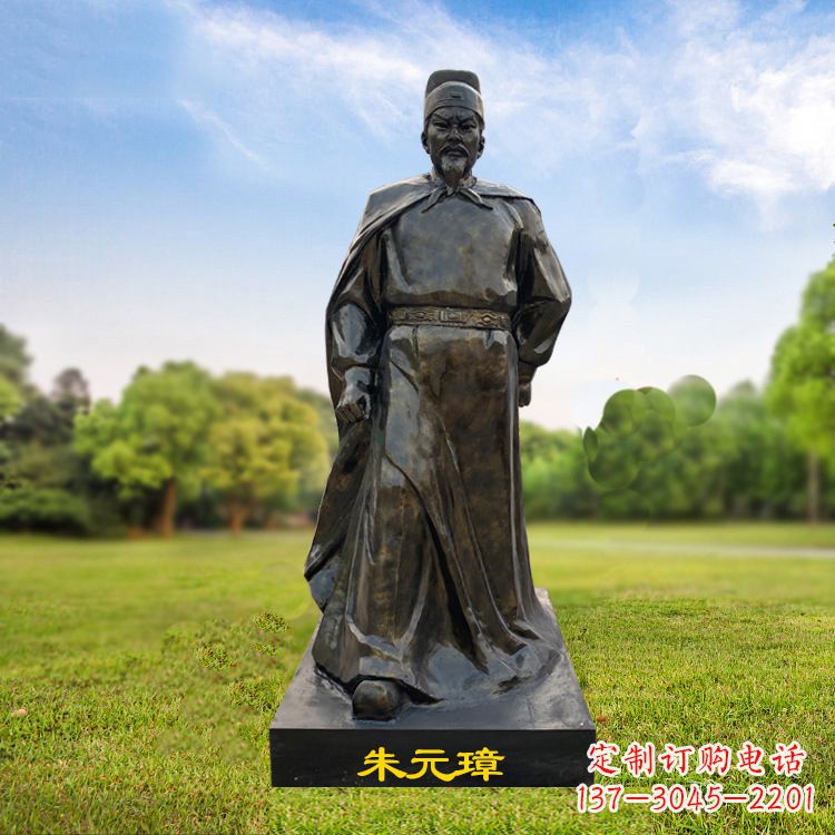 安阳朱元璋玻璃钢仿铜雕塑
