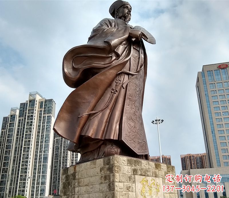 安阳诸葛亮人物铜雕 