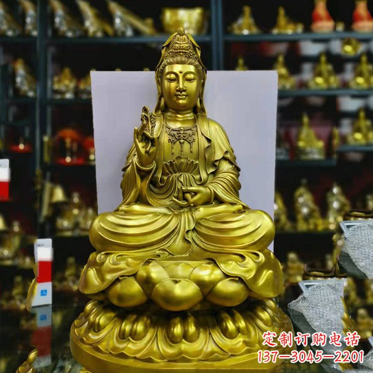 安阳铸铜观音菩萨佛像雕塑