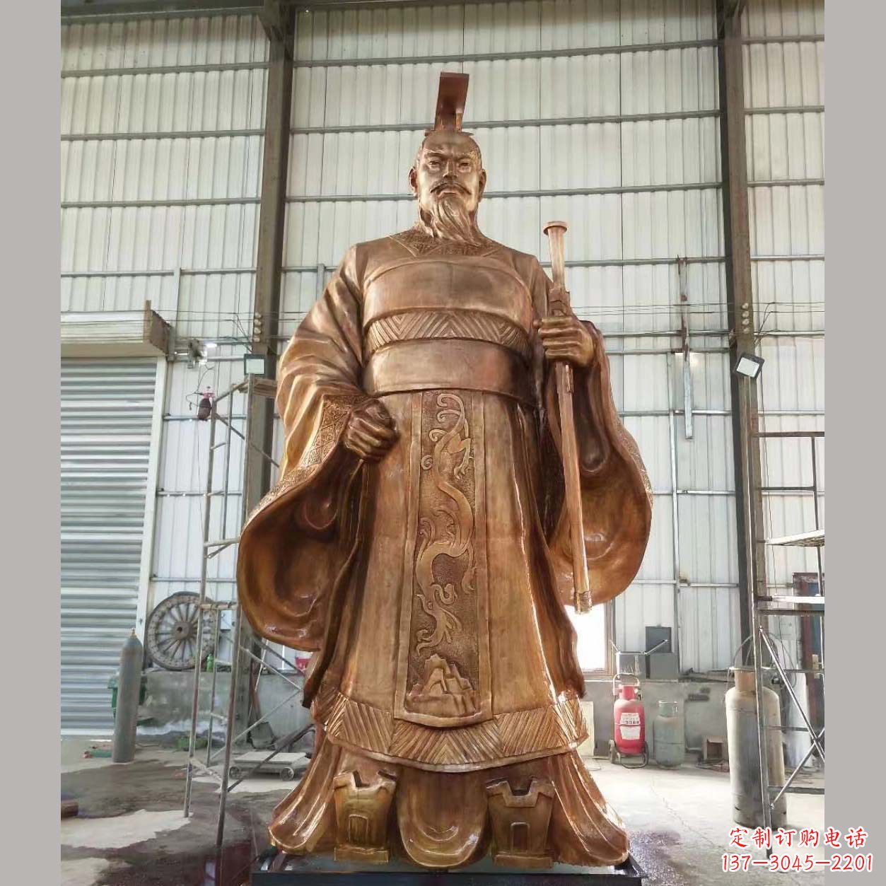 安阳铸铜汉武帝雕塑