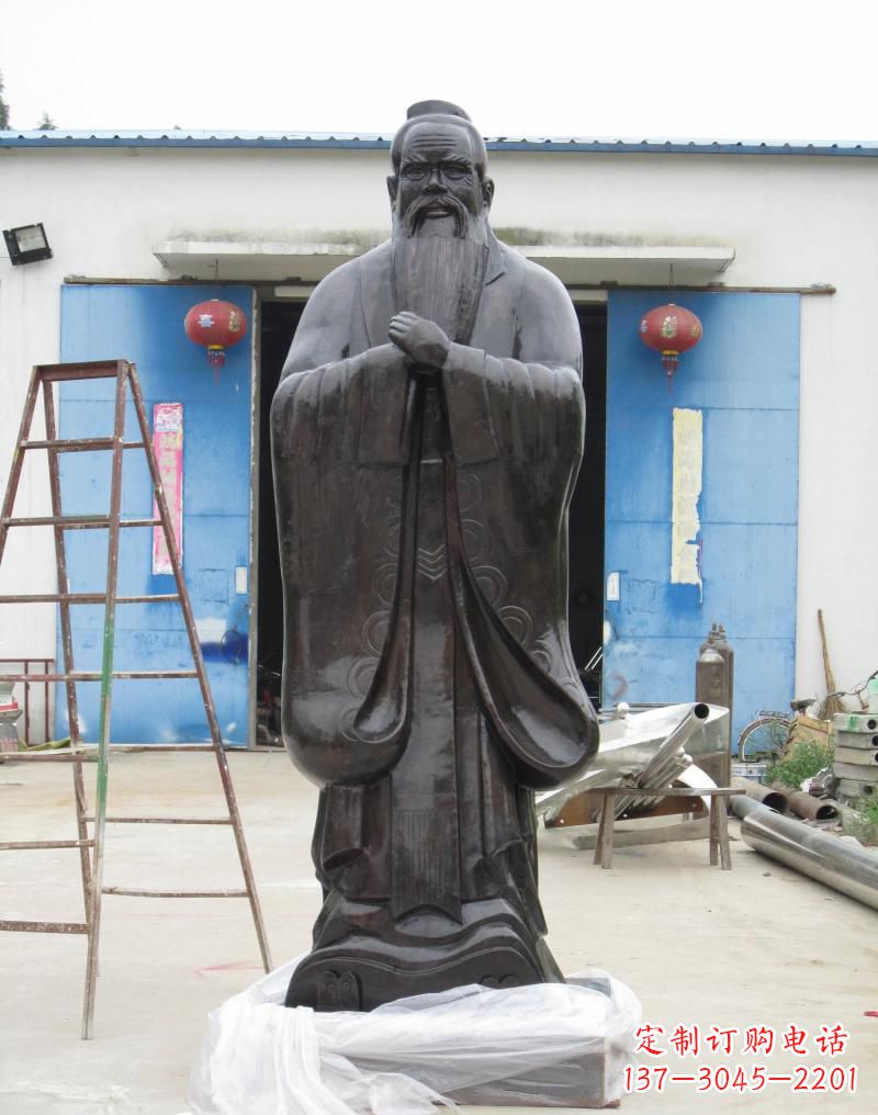 安阳铸铜孔子摆件