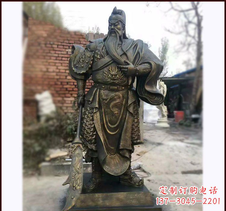 安阳铸铜立式关公雕塑