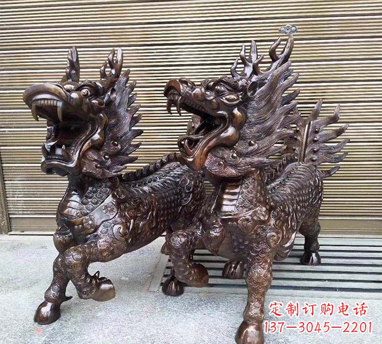安阳铸铜立式麒麟