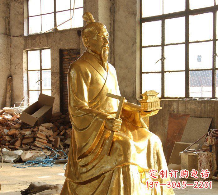 安阳铸铜鲁班古代人物铜雕
