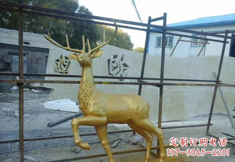 安阳铸铜梅花鹿雕塑