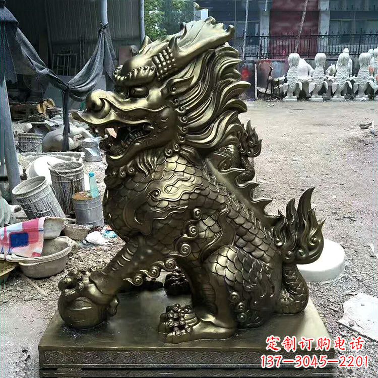 安阳铸铜麒麟雕塑