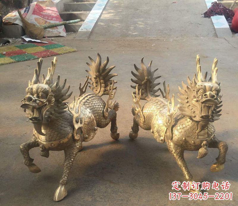 安阳铸铜麒麟雕塑 (2)