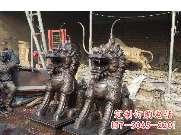 安阳铸铜麒麟雕塑2221
