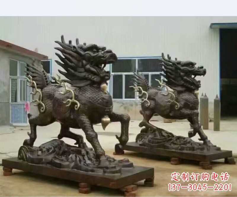 安阳铸铜企业麒麟雕塑