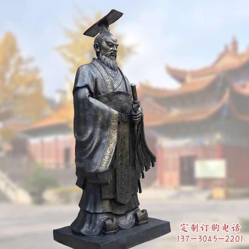安阳铸铜秦始皇铜雕塑像