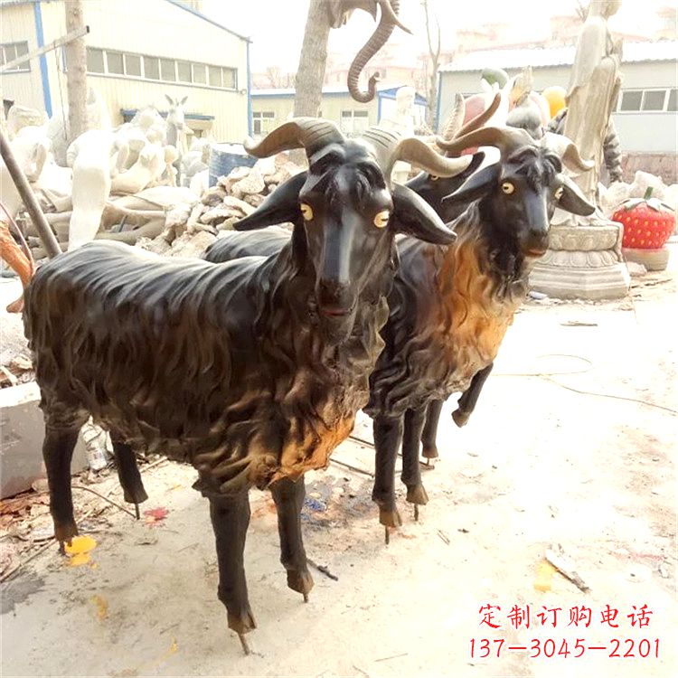 安阳铸铜山羊雕塑