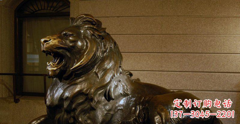 安阳铸铜狮子铜雕 (2)