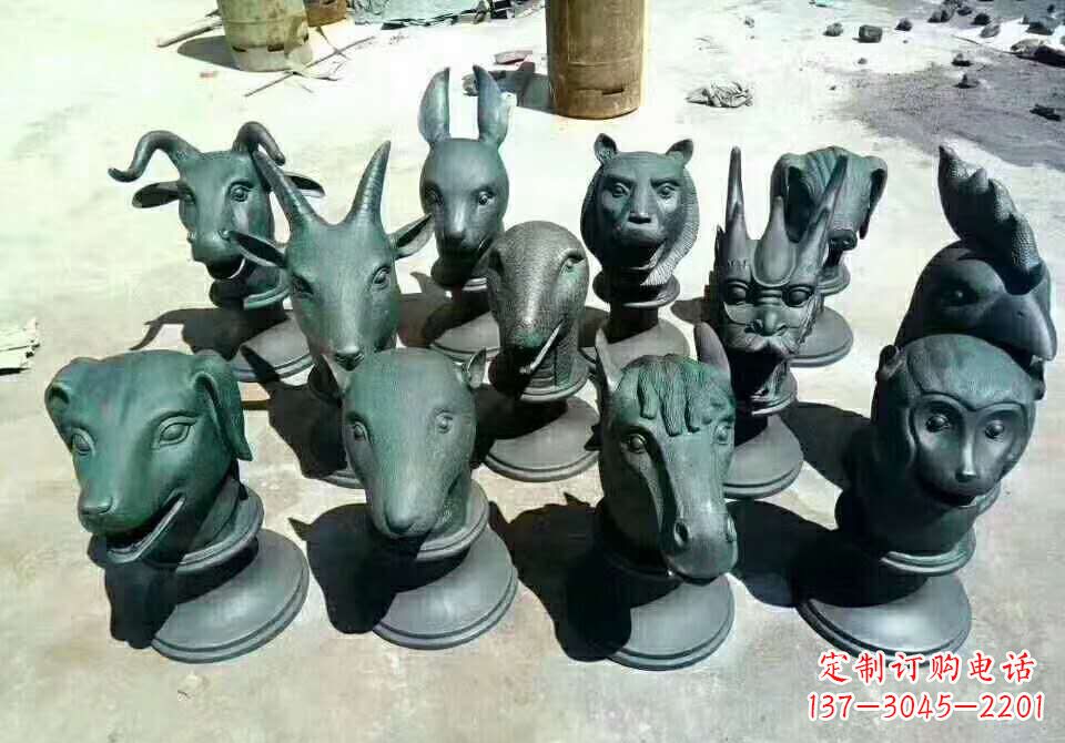 安阳铸铜十二生肖动物雕塑