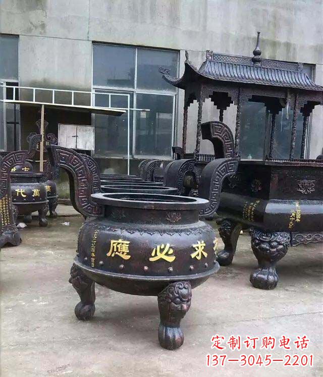 安阳铸铜寺庙香炉铜雕
