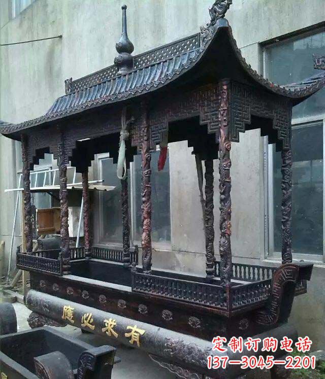 安阳铸铜寺庙香炉铜雕 (2)