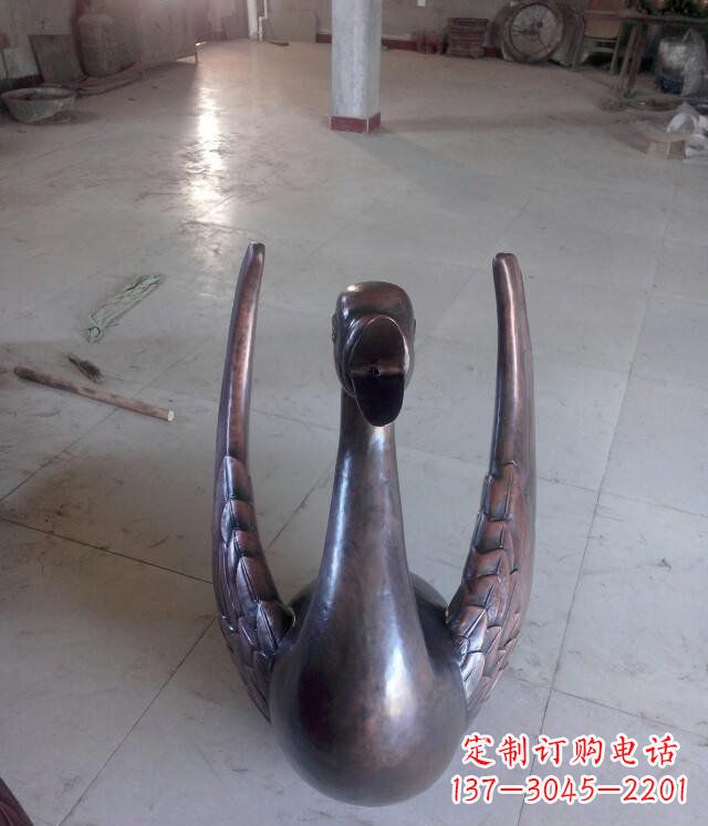安阳铸铜天鹅公园动物铜雕