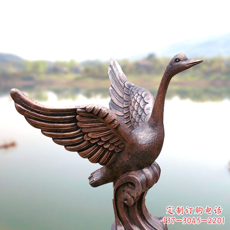 安阳铸铜天鹅景观摆件