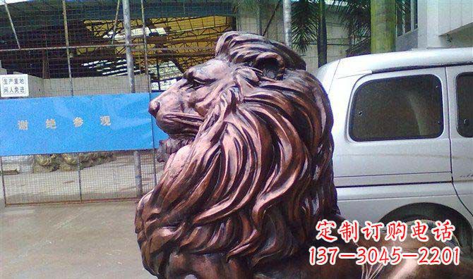 安阳紫铜西洋狮子铜雕 (2)