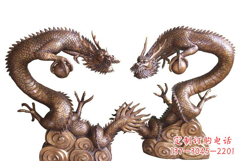 安阳紫铜铸双龙戏珠