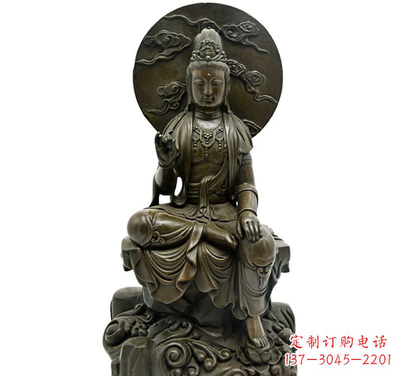 安阳自在观音菩萨仿古铜雕佛像