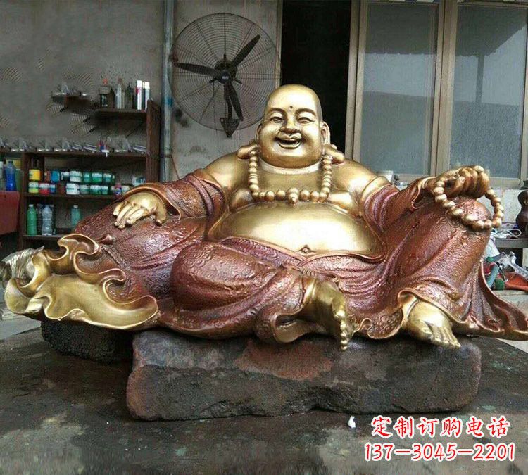安阳宗教供奉坐式弥勒佛铜雕