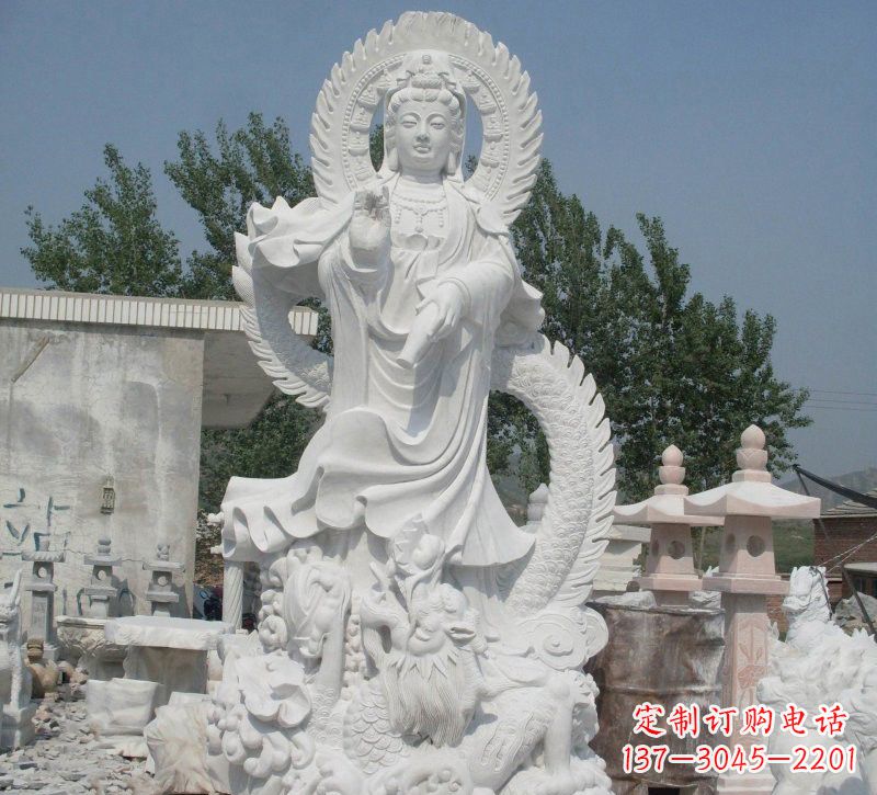 安阳宗教庙宇乘龙观音石雕