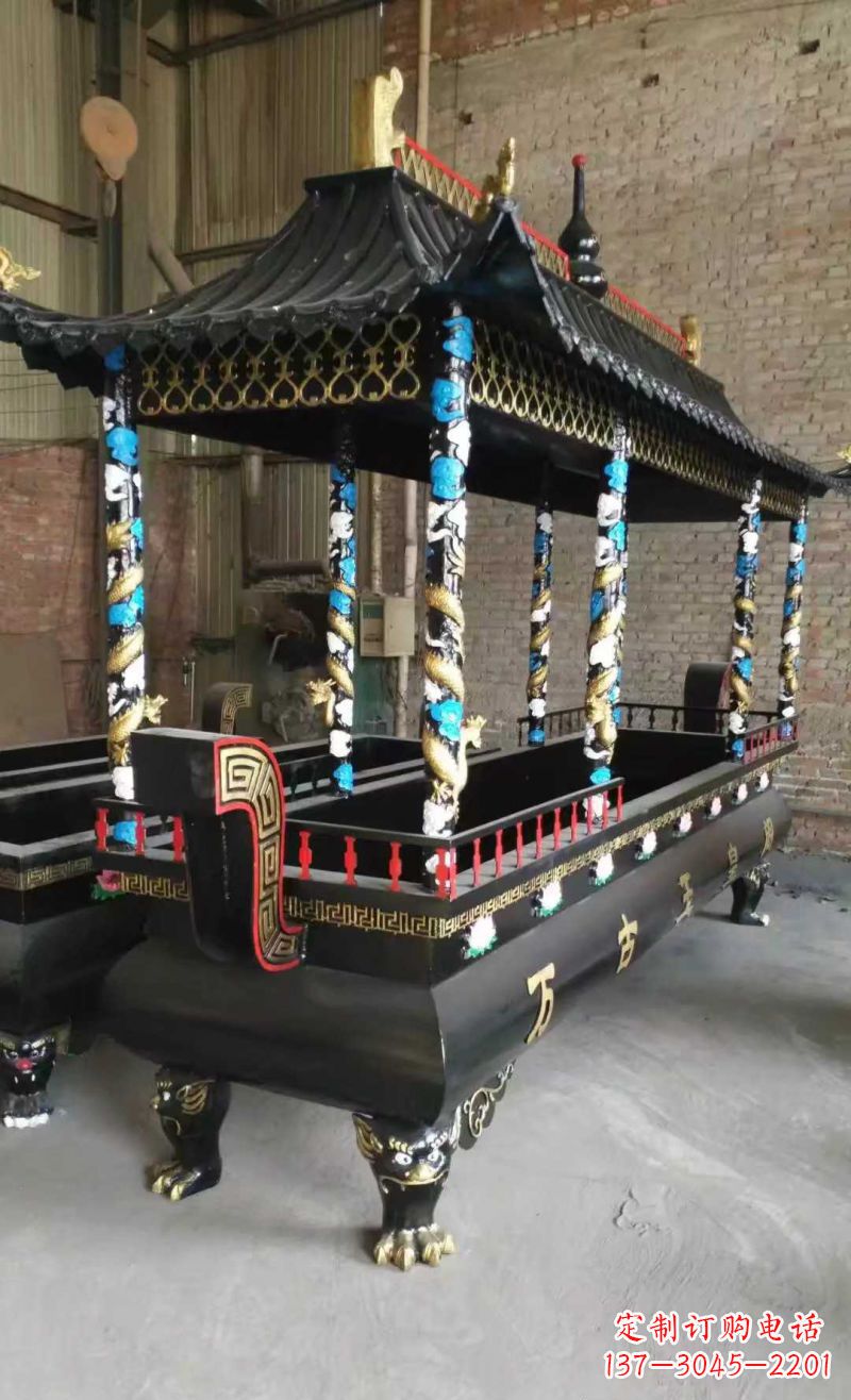 安阳宗教庙宇方形香炉铜雕