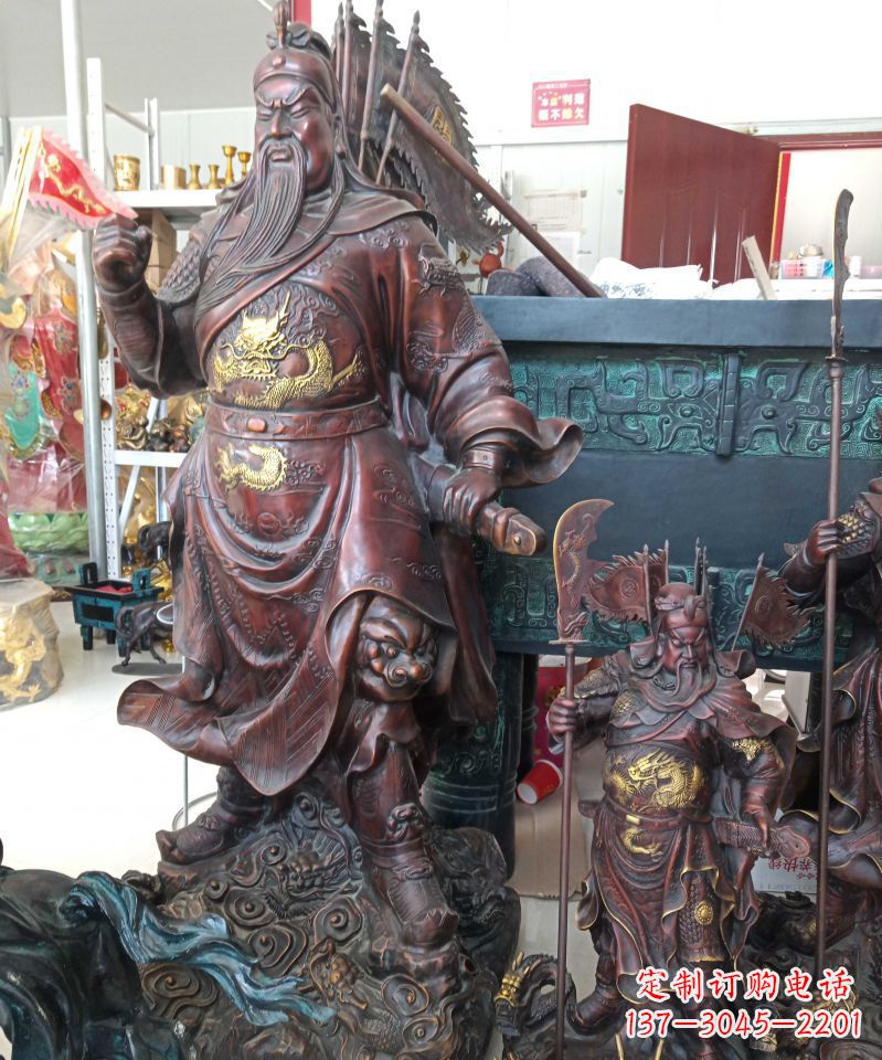 安阳宗教庙宇关公武财神铜雕
