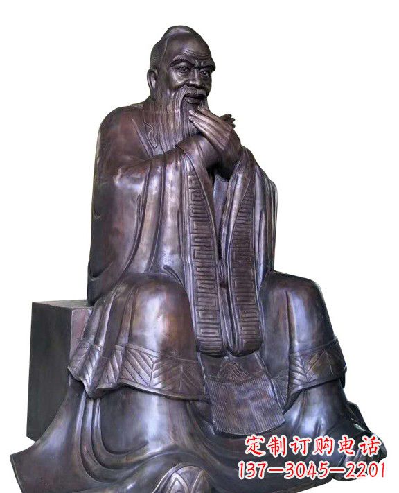安阳作揖孔子青铜像