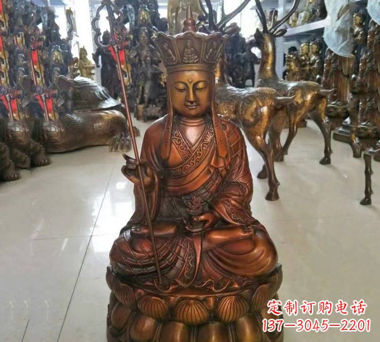安阳坐式地藏菩萨铜雕