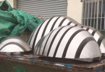 安阳假山雕塑-城市花园不锈钢抽象立体山形山峦造型